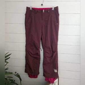 Burton Women's Ski Pants in Burgundy and Pink
